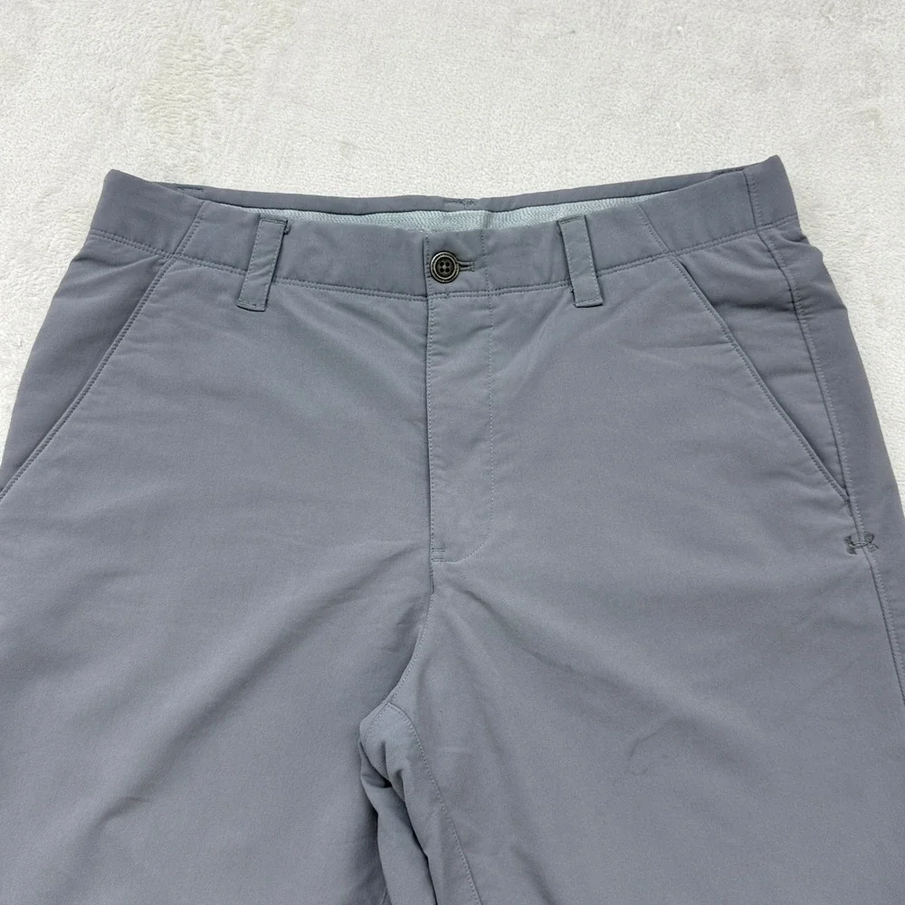 Under Armour Golf Shorts Mens 32 Grey Performance Loose Fit Flat Front Stretch
